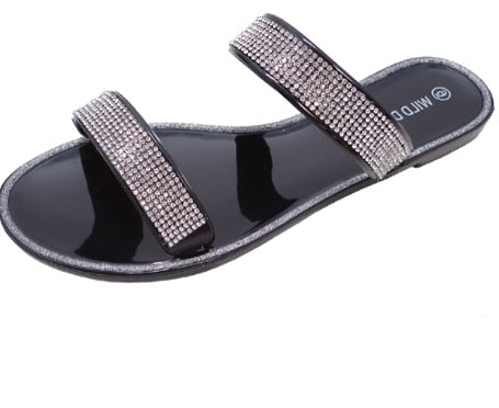 Black Jelly Diamond Sandals